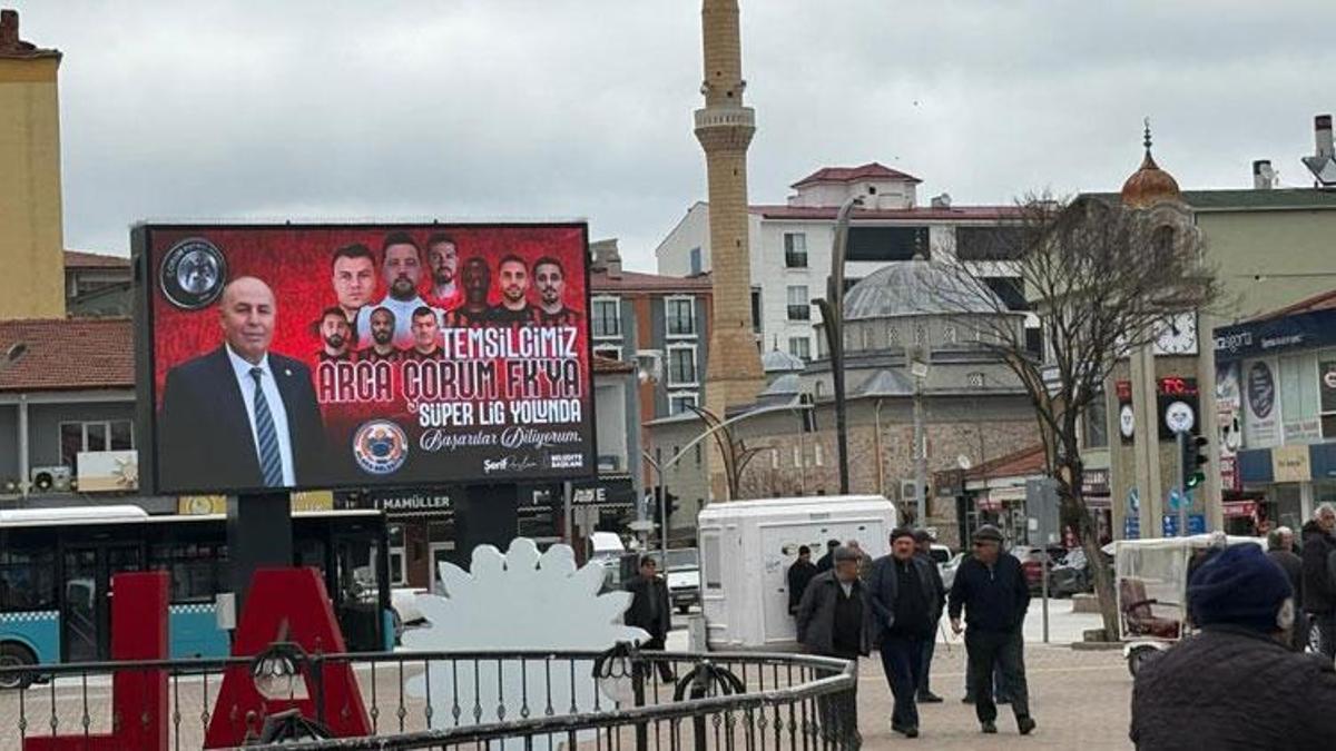 Çorum FK'ye Süper Lig yolunda Alaca'dan billboardlu destek