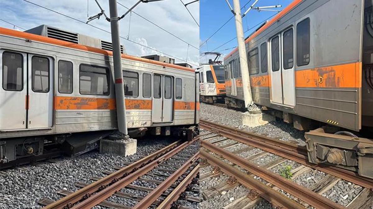 Adana'da metro kazası! Raydan çıktı, direğe çarptı
