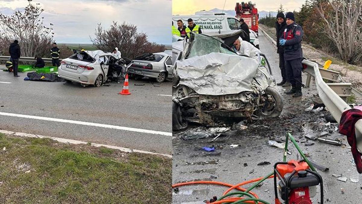 Ankara iki otomobil kafa kafaya çarpıştı! 4 kişi can verdi
