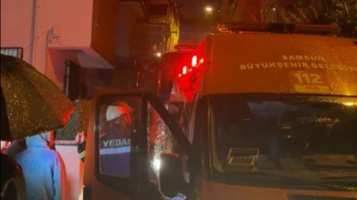 Elektrikli sobadan çıkan yangında anne ile 6 aylık bebeği dumandan etkilendi