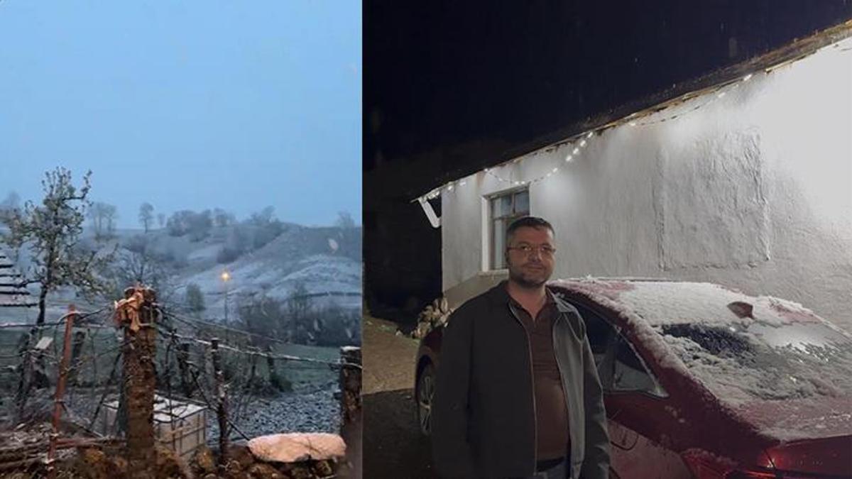 Tokat'ta bahar mevsiminde kar sürprizi