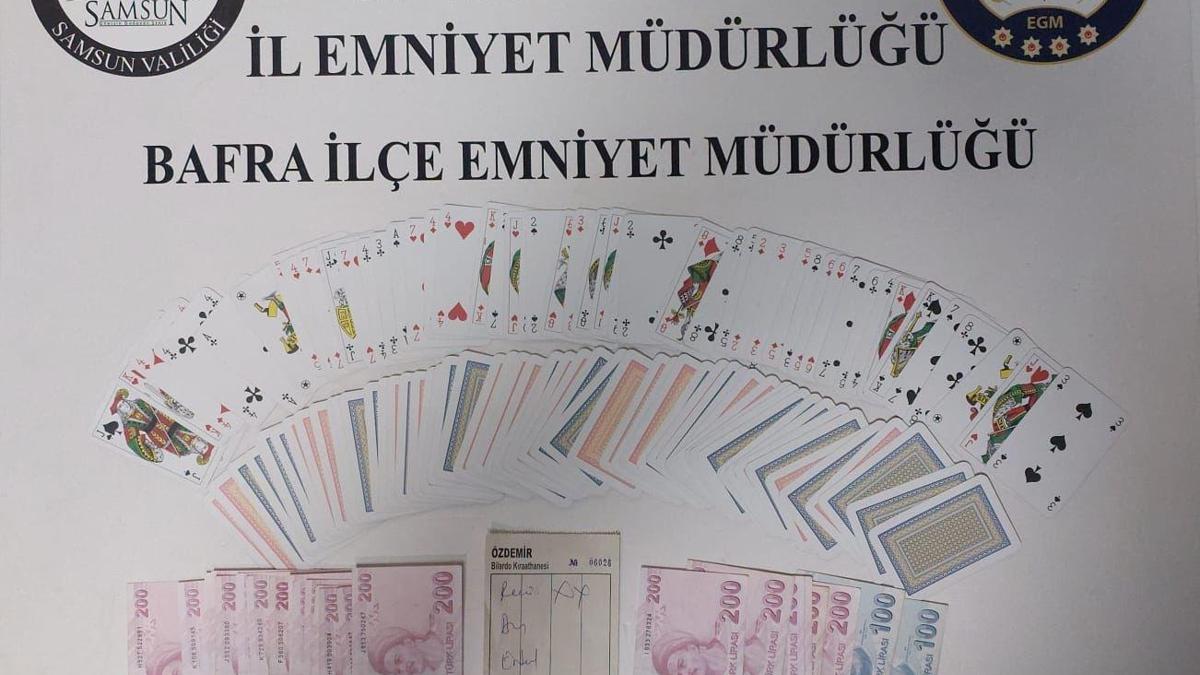 Samsun’da kıraathaneye kumar baskını: 5 kişiye 58 bin TL ceza