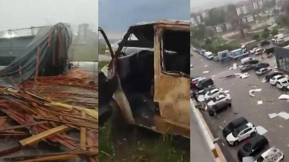 Gaziantep'te "süper hücre"! Şehir adeta altüst oldu