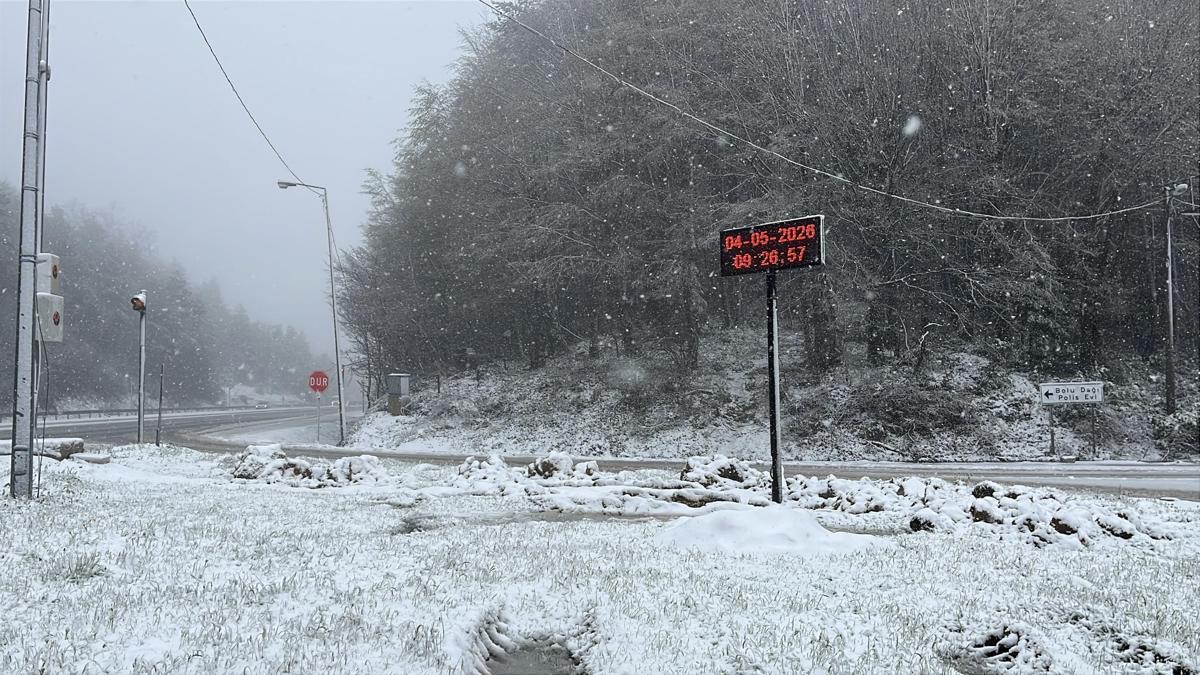 Bolu Dağı'nda kar yağışı
