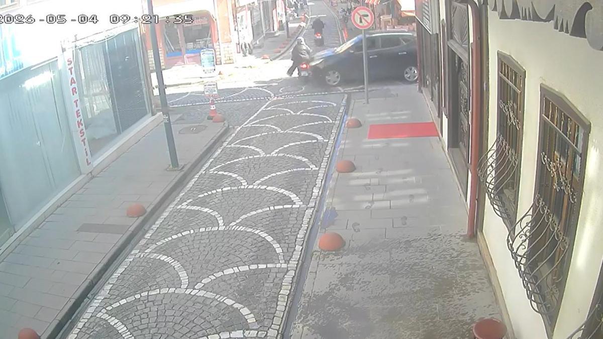 Tokat’ta cip ile motosikletin çarpıştığı kaza kamerada