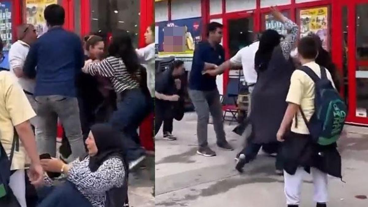Bursa’da zincir market çalışanı ile müşterinin kavgası kamerada