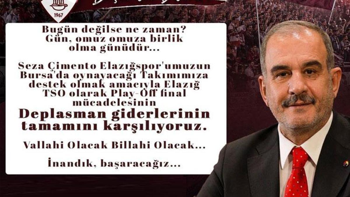 Başkan İdris Alan, Elazığspor’un kritik deplasman giderlerini karşıladı