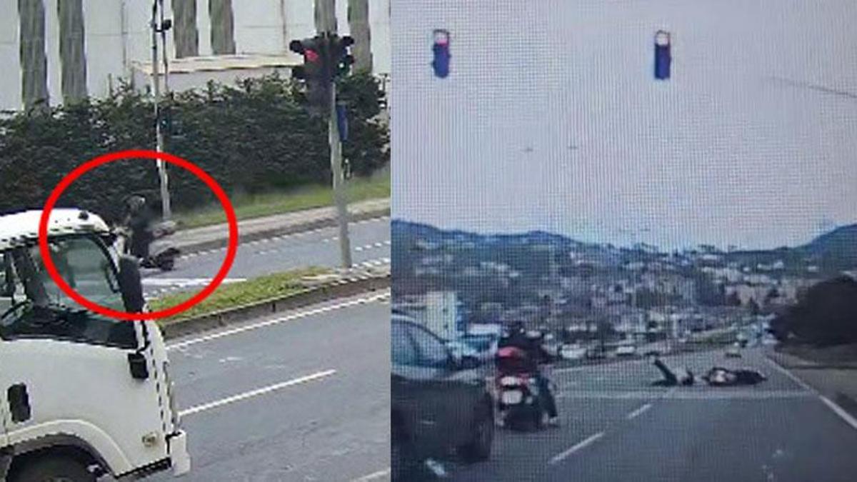 Zonguldak'ta motosikletin yayaya çarpması sonucu 2 kişi yaralandı; kaza anı kamerada