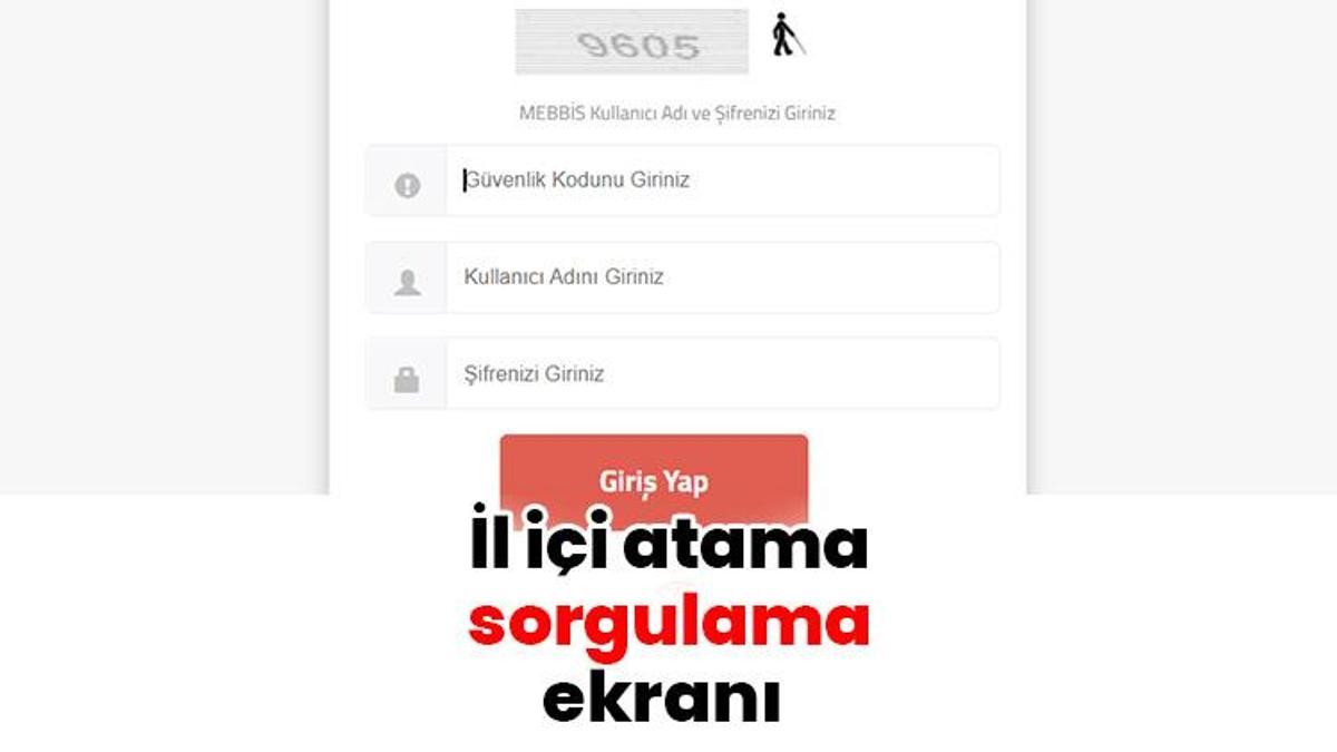 İL İÇİ ATAMA SONUÇLARI 2026 | MEBBİS il içi tayin ekranı açıldı: İşte sorgulama ekranı