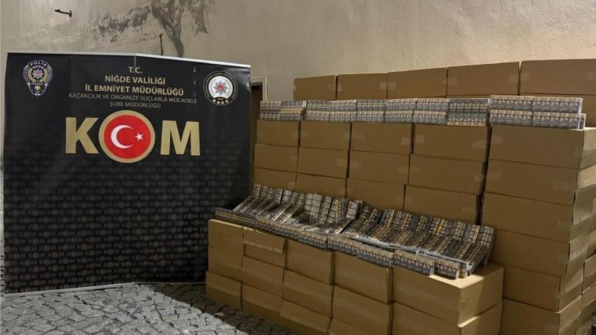 Niğde’de 50 bin paket kaçak sigara ele geçirildi