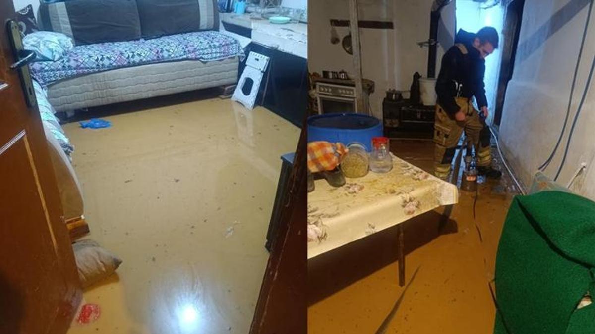 Bursa’da sağanak yağış sebebiyle evleri su bastı