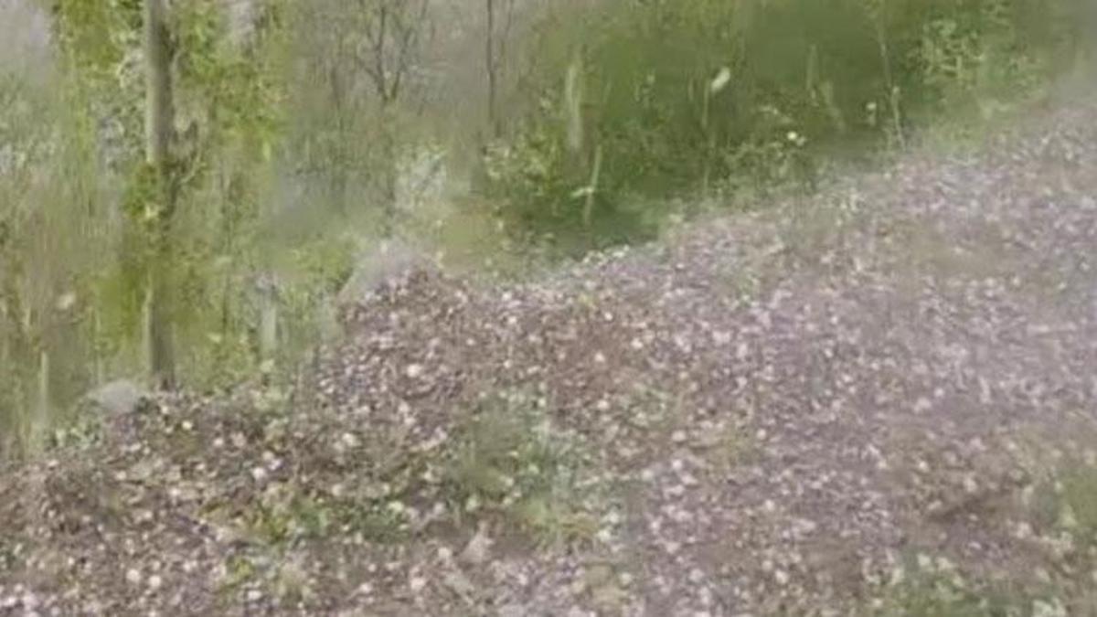 Erzurum'da sağanak sonrası ceviz büyüklüğünde dolu yağdı