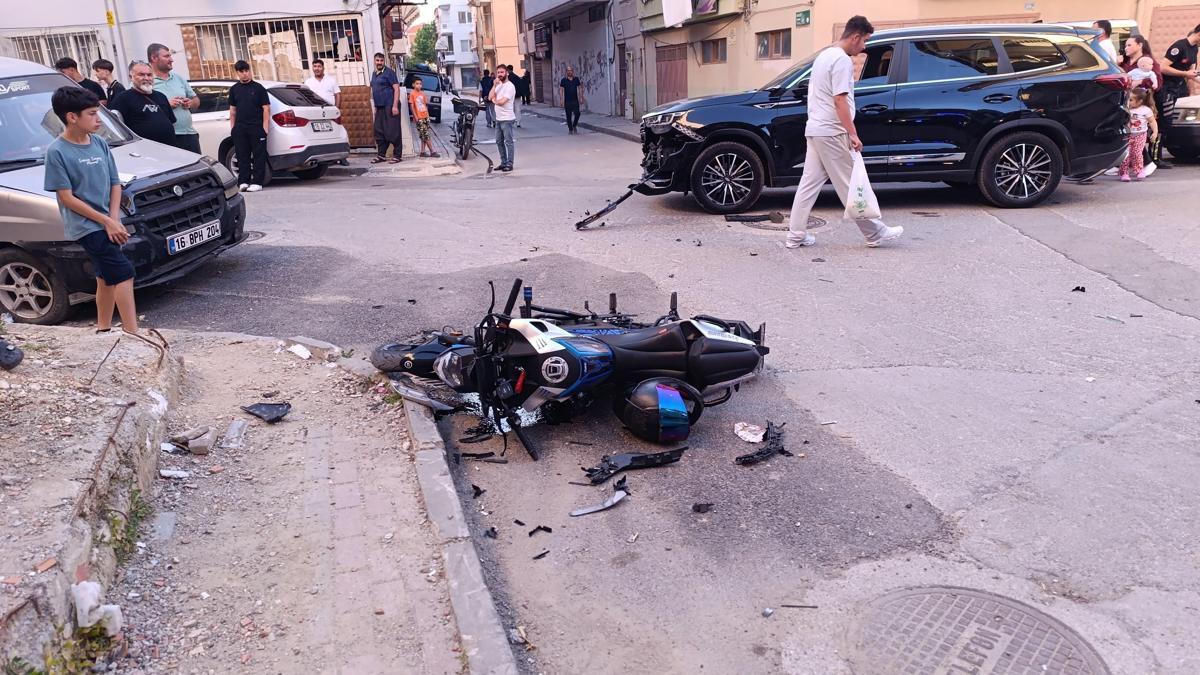 Otomobil ile çarpışan motosikletin sürücüsü yaralandı