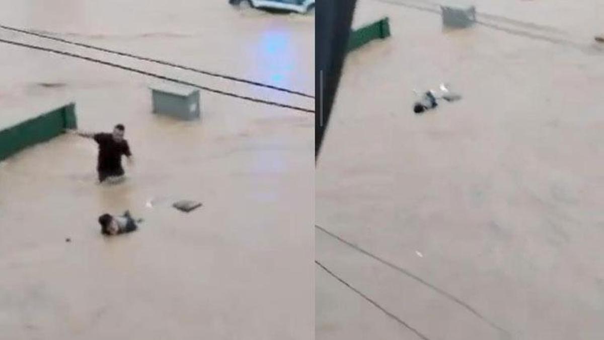 Sel sularına kapılan yaşlı adamı son anda kurtardılar