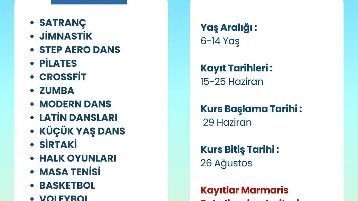 Muğla'da çocuklar için 17 branşta ücretsiz yaz kursu