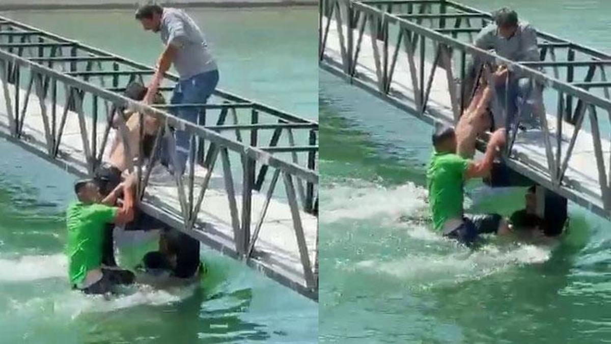 Serinlemek için sulama kanalına giren 2 kişi hayatlarının şokunu yaşadı