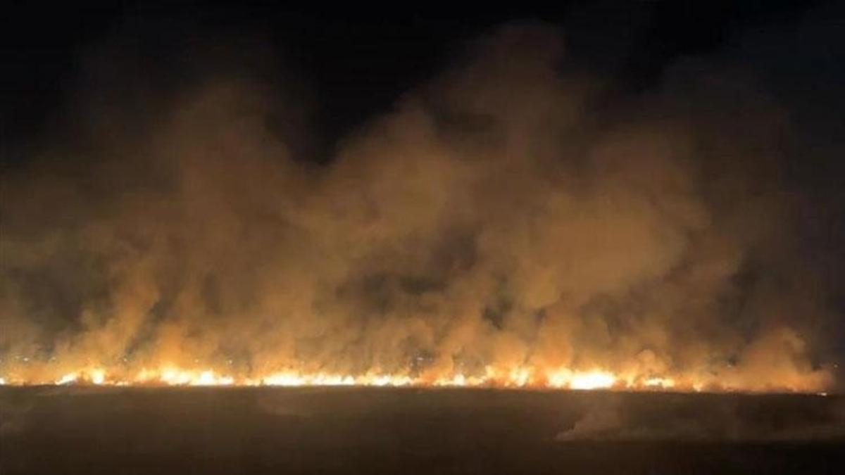 Bağlar'daki anız yangını geceyi aydınlattı