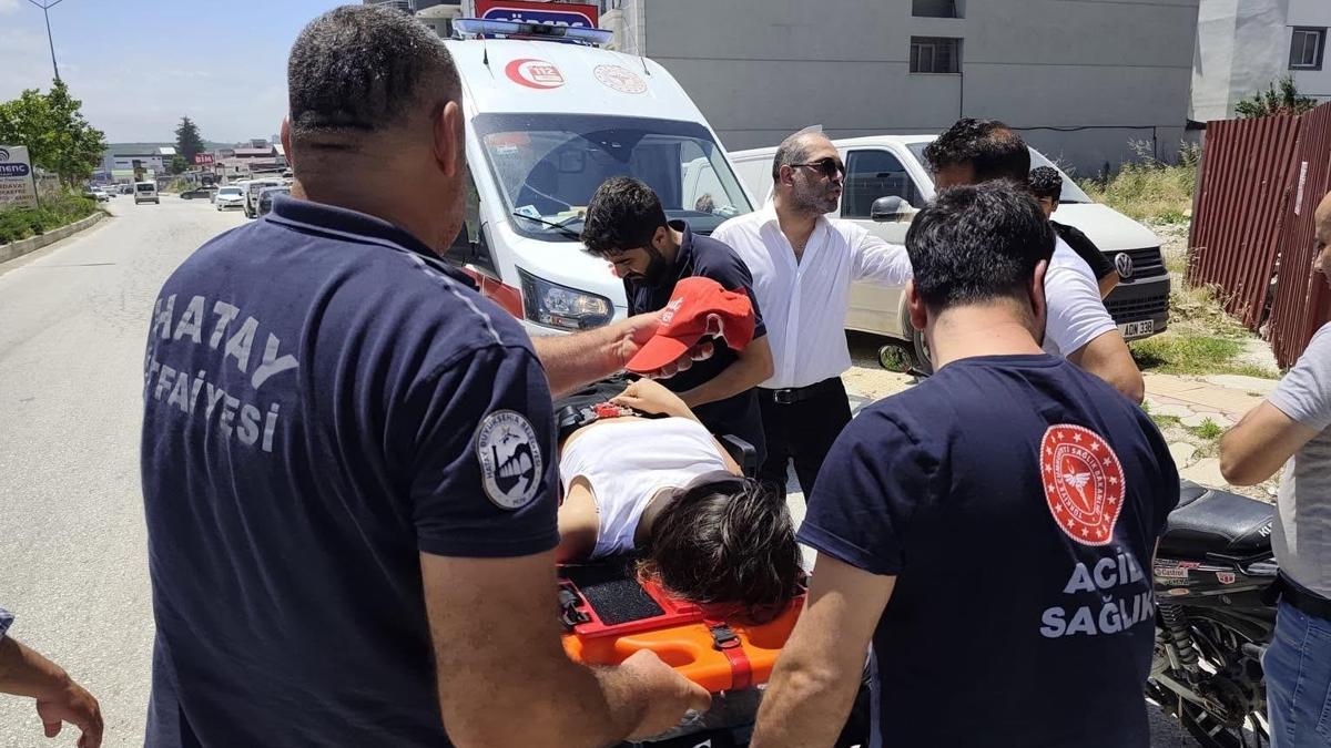 Ayağı motosikletin tekerine sıkışan kişi yaralandı