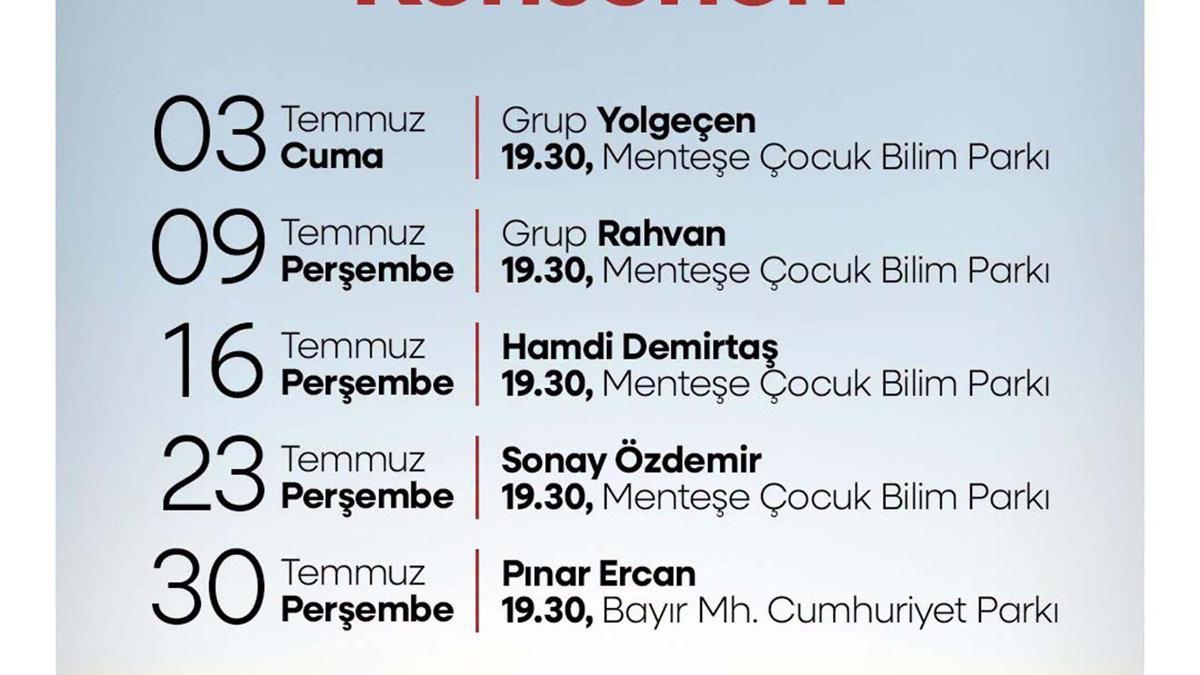 Menteşe Belediyesi Gün Batımı Konserleri başlıyor