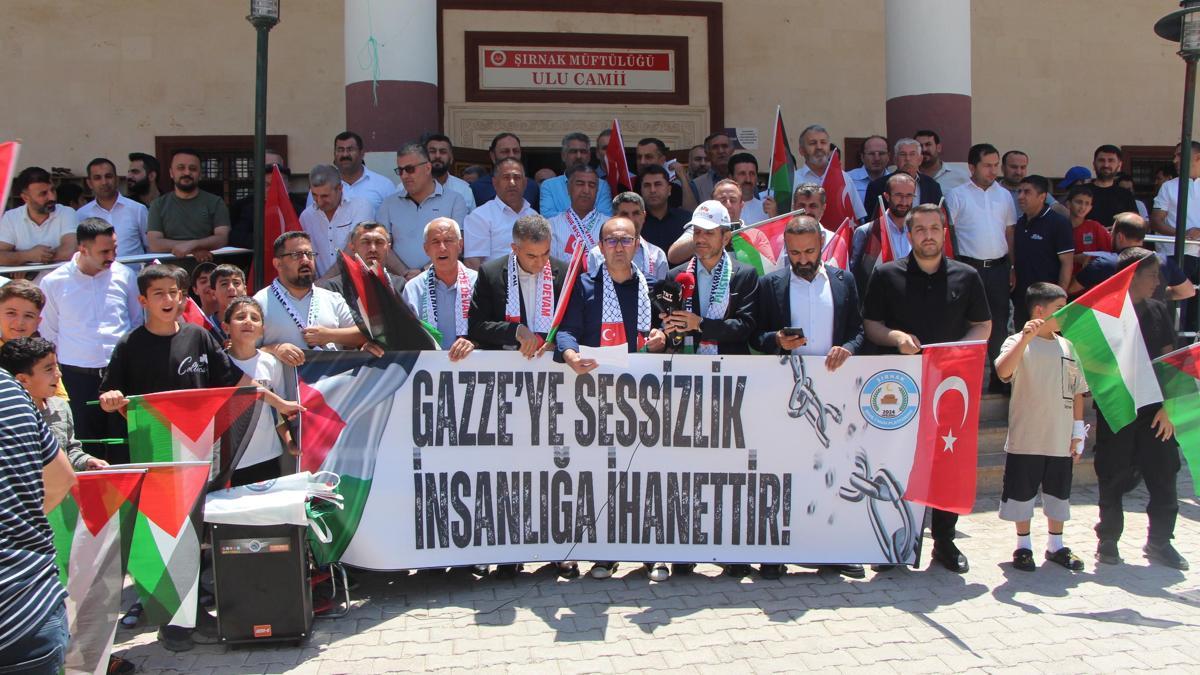 Şırnak’ta Cuma çıkışı İsrail protestosu
