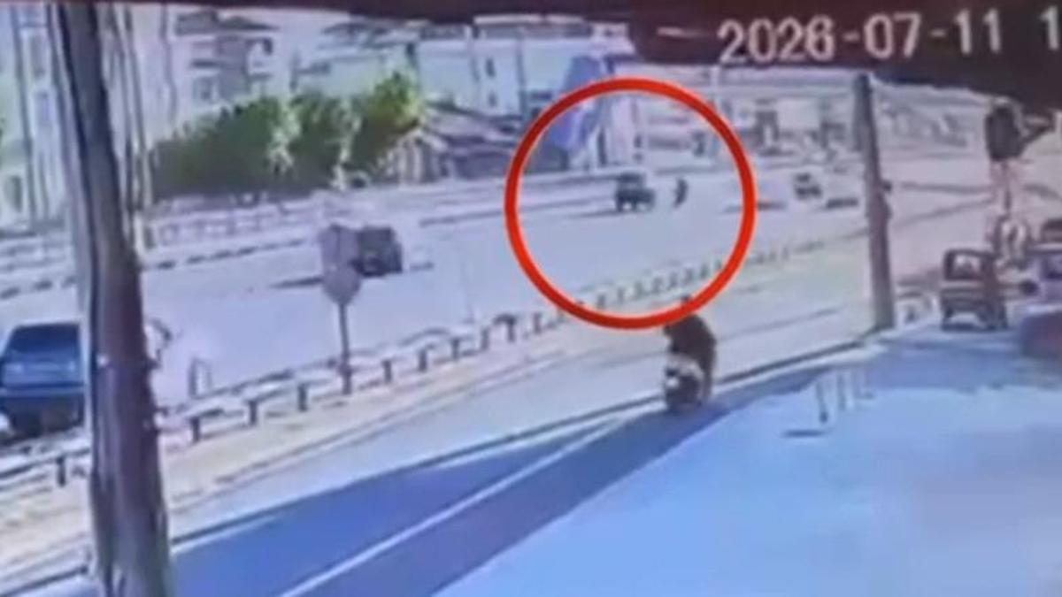 Motosiklet sürücüsünün öldüğü kazanın görüntüleri ortaya çıktı
