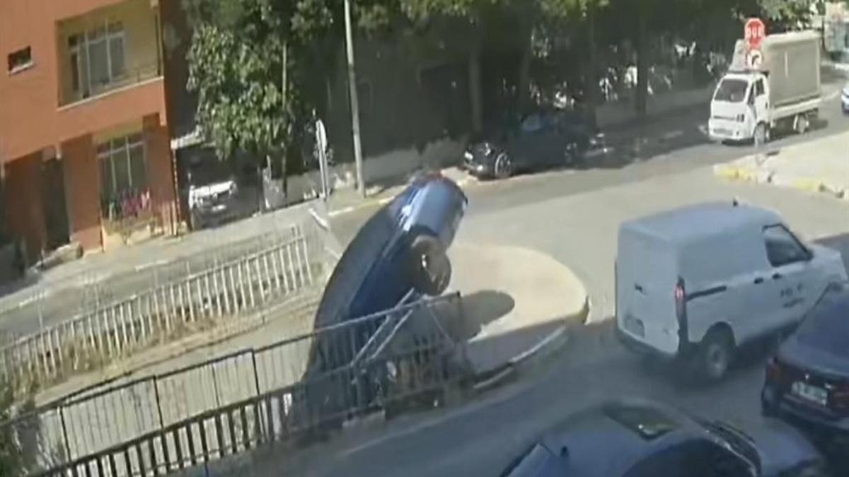 Pendik'te hakimiyeti kaybedince dereye uçtu!