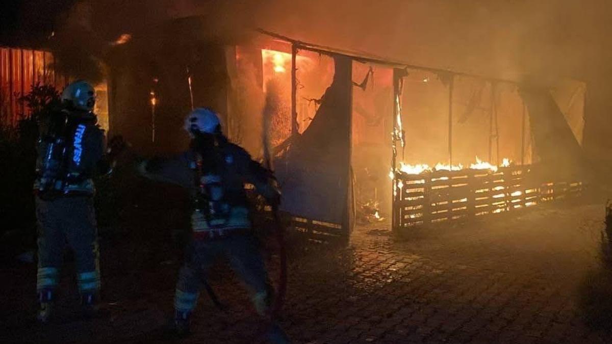Hatay’da konteyner yandı
