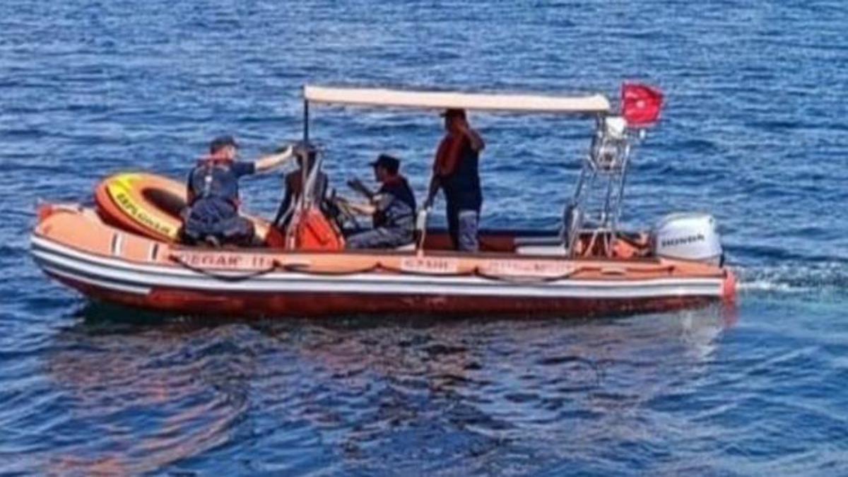Mudanya'da denizin ortasında korku dolu anlar kameralara yansıdı