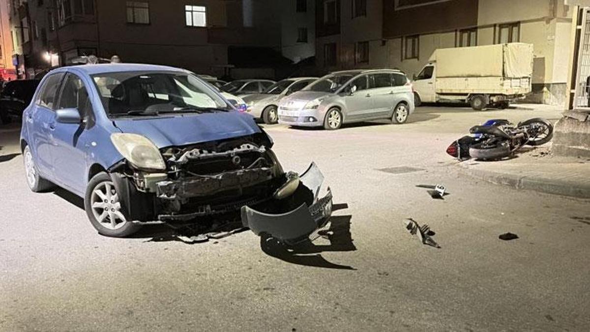 Otomobil ile motosikletin çarpışması sonucu 1 kişi yaralandı