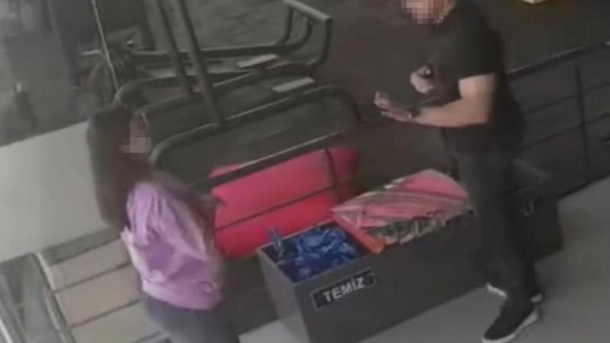 Spor salonunda kadına şiddet kamerada