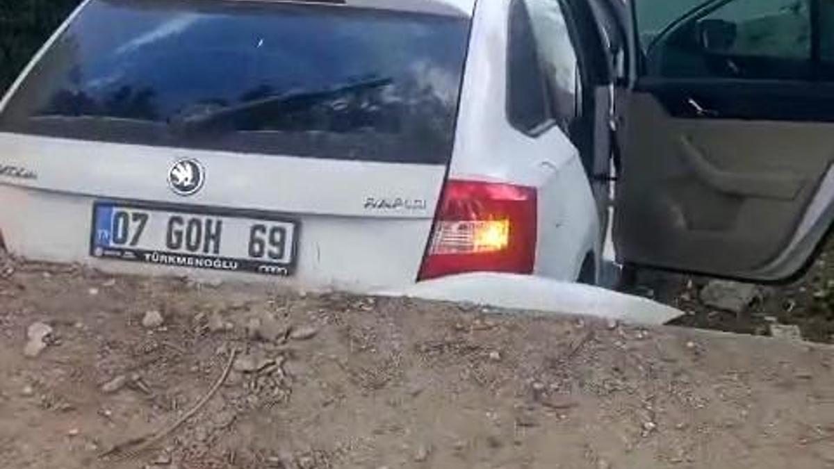 Otomobil bahçeye düştü: 2 yaralı