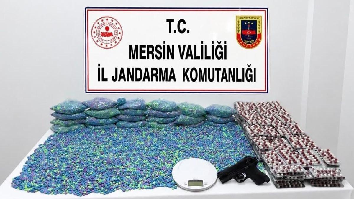 Mersin'de 70 bin uyuşturucu hap ele geçirildi; 1 gözaltı