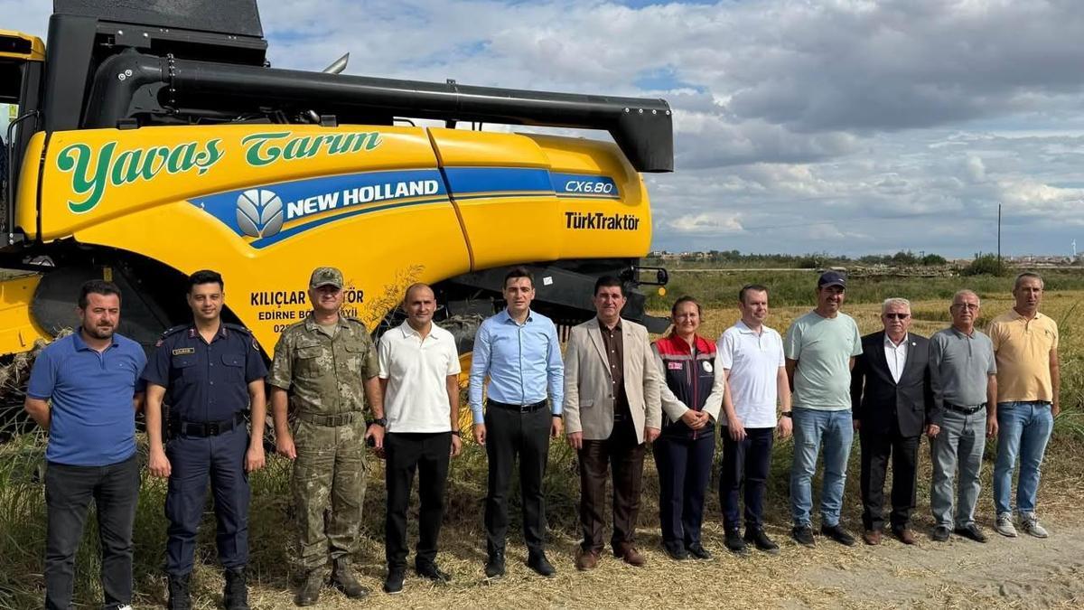 İpsala'da çeltik hasadı gerçekleştirildi