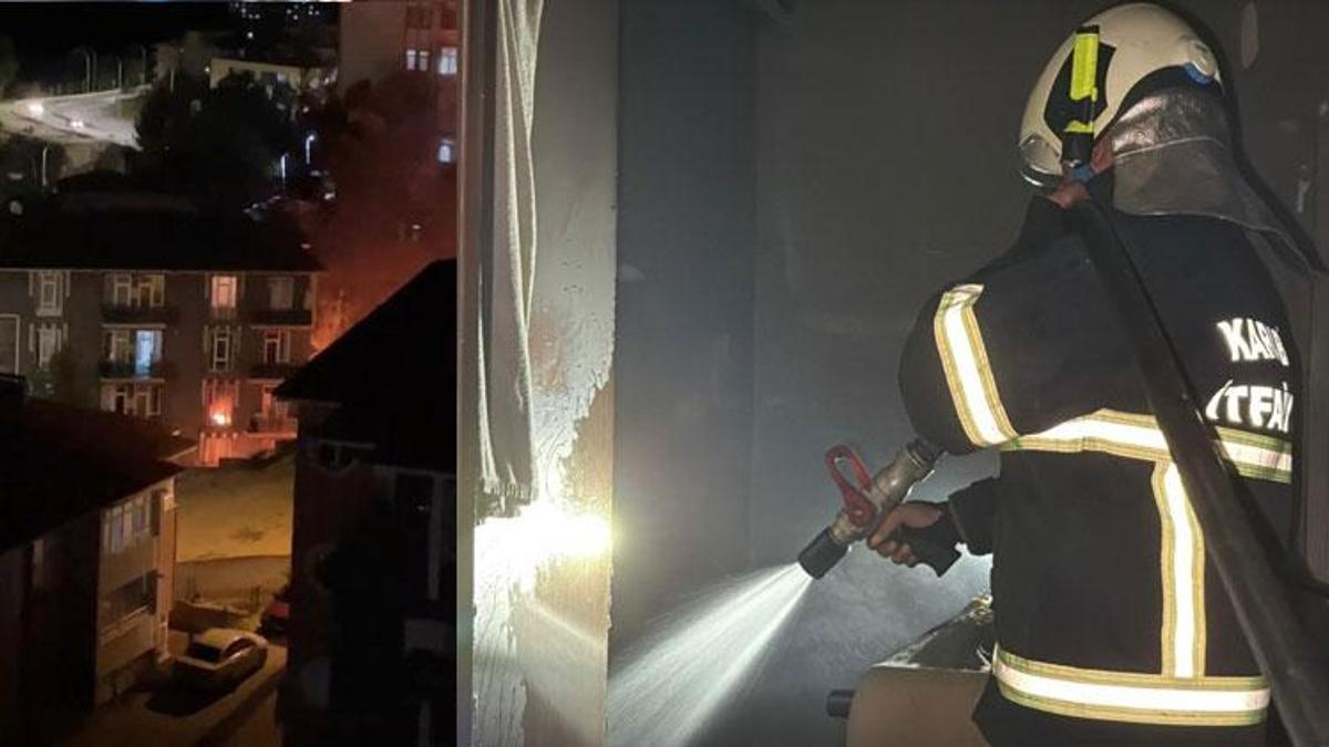 4 katlı apartmanda çıkan yangında, 2 öğrenci dumandan etkilendi