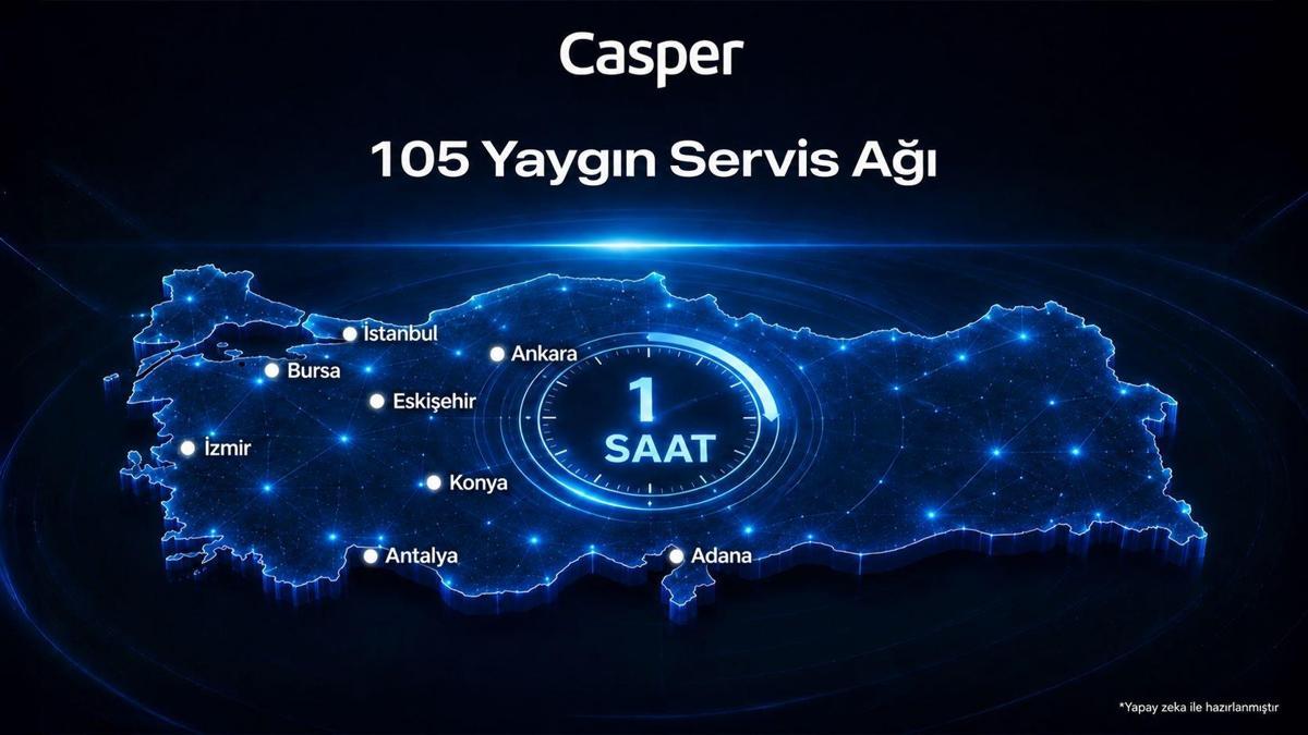 Casper 105 servis noktasıyla Türkiye genelinde hizmet veriyor