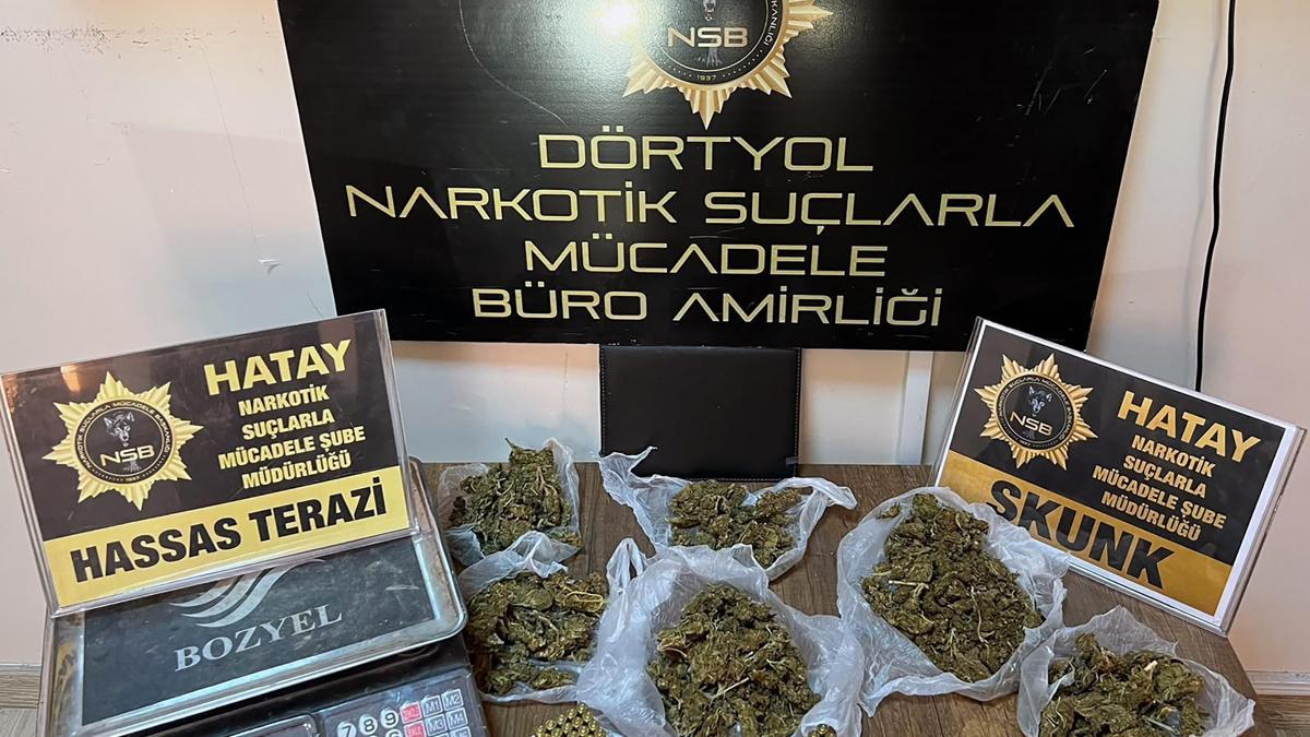 Evinde 350 gram skunk ele geçirilen şüpheli gözaltına alındı