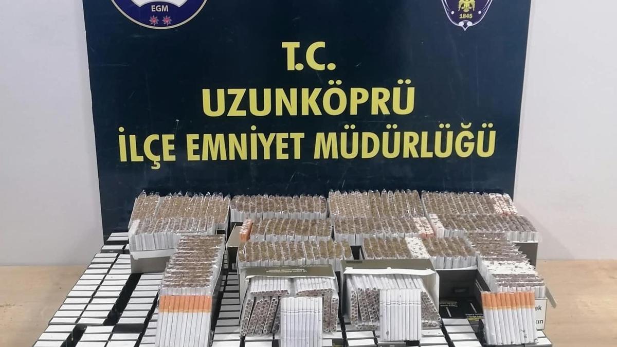 Edirne'de iş yerlerinde 12 bin 420 makaron ele geçirildi