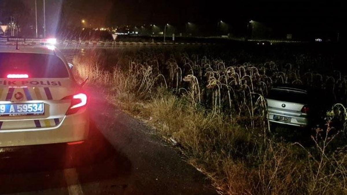 Otomobil tarlaya uçtu 2 kişi yaralandı