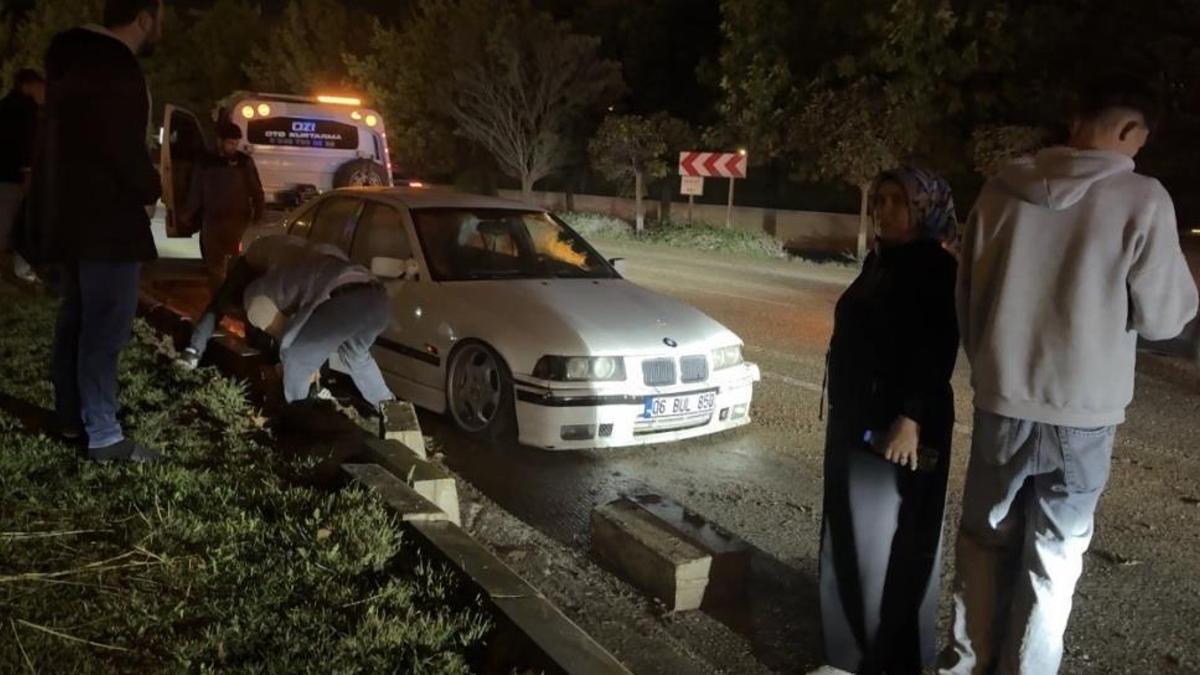 Eskişehir'de şans ondan yana oldu: Kontrolden çıkıp refüjü aştı, karşı şeritte durabildi