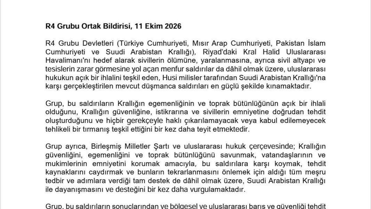 Riyad'daki havalimanı saldırılarına 4 ülkeden ortak tepki