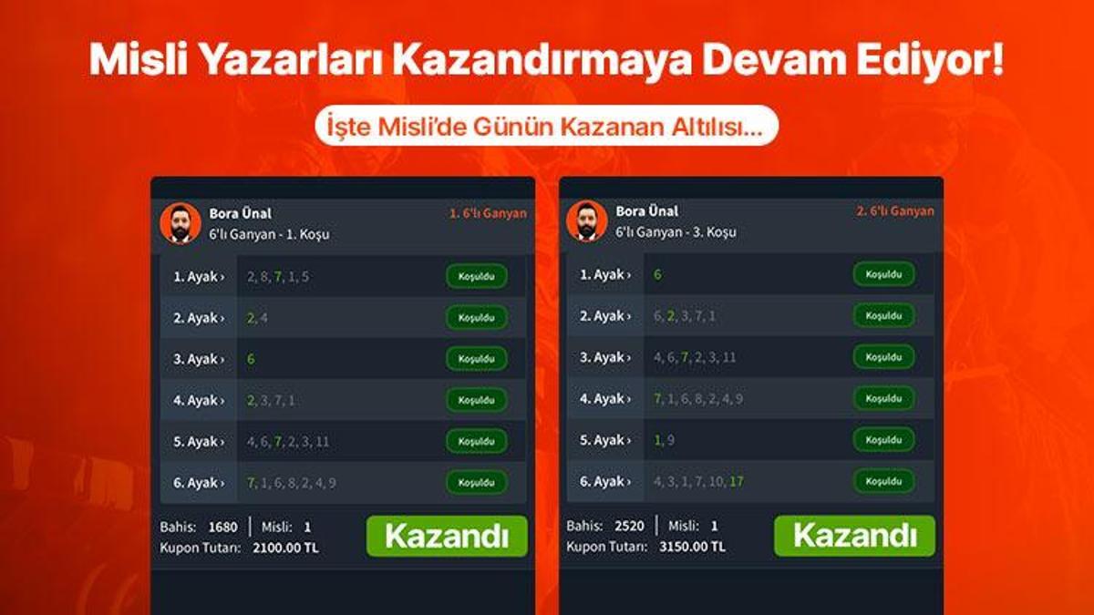 Misli Yazarları Kazandırmaya Devam Ediyor! İşte Misli’de Günün Kazanan Altılısı…
