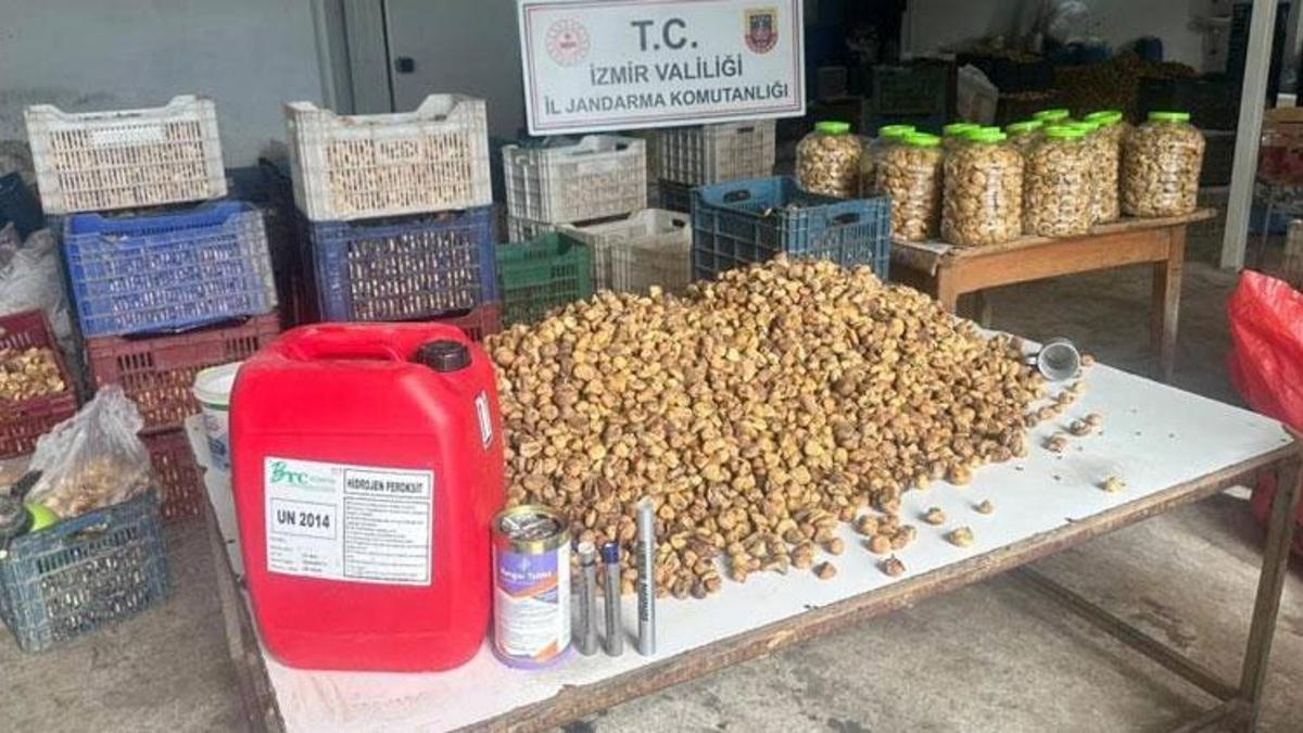 İzmir'de gıda rezaleti! Lavabo açıcıyla 3 ton inciri beyazlatmışlar