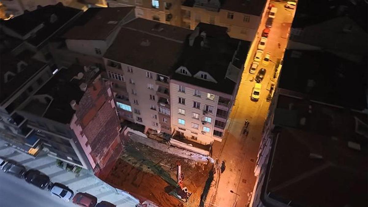 Bahçelievler'de gece yarısı dehşeti! İnşaat temeli çöktü, bitişikteki 2 bina tahliye edildi