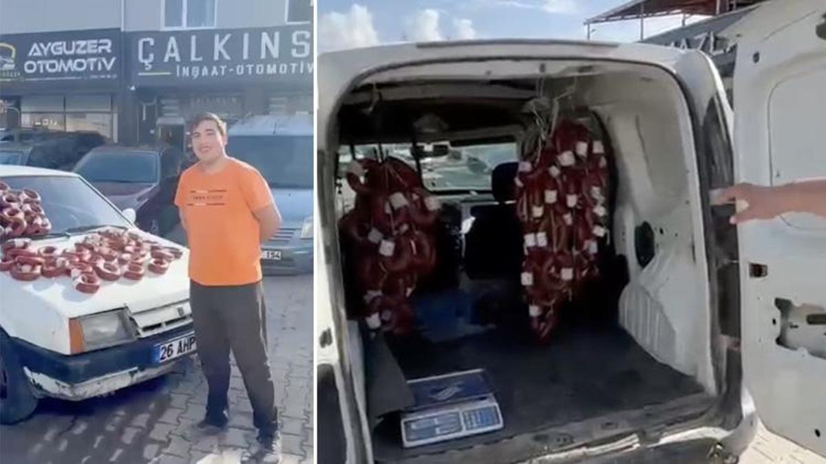 Duyan inanamıyor! Eskişehirli vatandaş arabasını sucukla takas etti