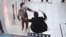 Veli ile öğretmenin okuldaki kavgası kamerada
