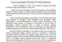 Ankara Valisi veda etti