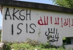 Manastır duvarına IŞİD yazısı