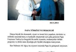 Mehmet Ali Ağca Papa'dan randevu istedi