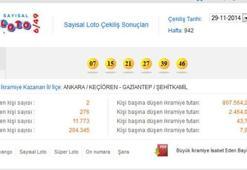 29 Kasım 2014 Sayısal Loto çekilişi - Sayısal Loto sonucu