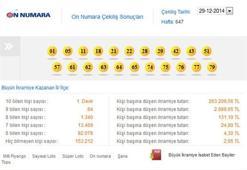 On Numara 29 Aralık 2014 çekilişi - On Numara sonucu